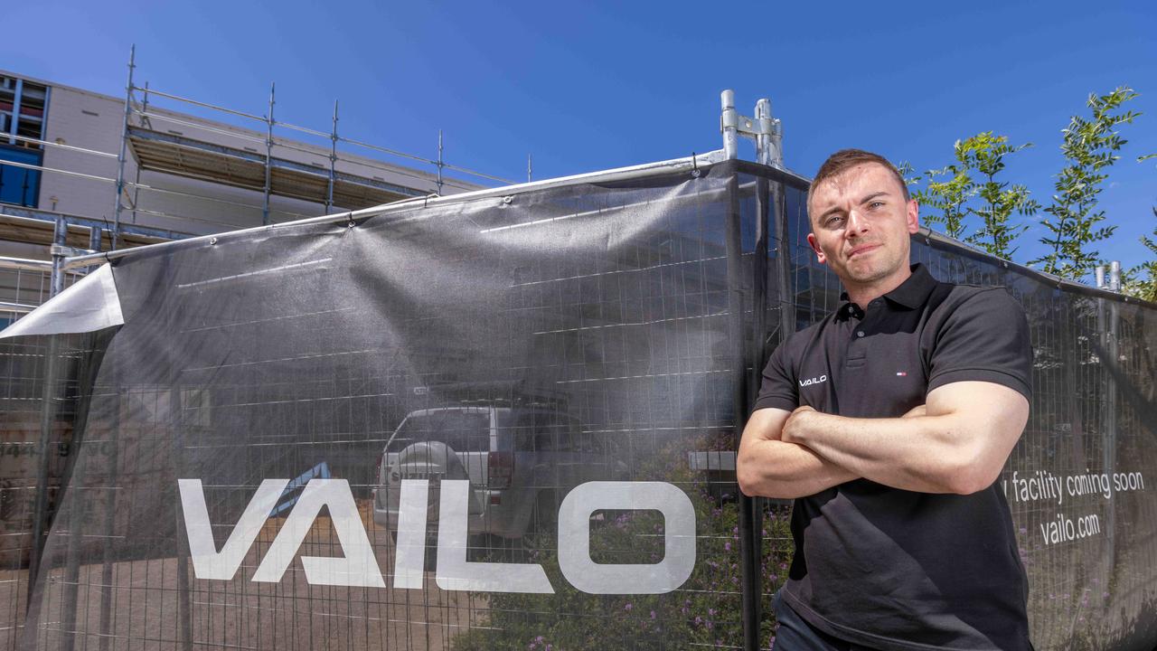 Aaron Hickmann outside of his Wayville Vailo premises in 2024. Picture: Ben Clark