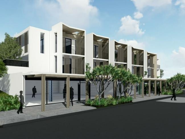 An artist's impression of the Jonson St view of a proposed mixed use development at 139 Jonson Street, Byron Bay.