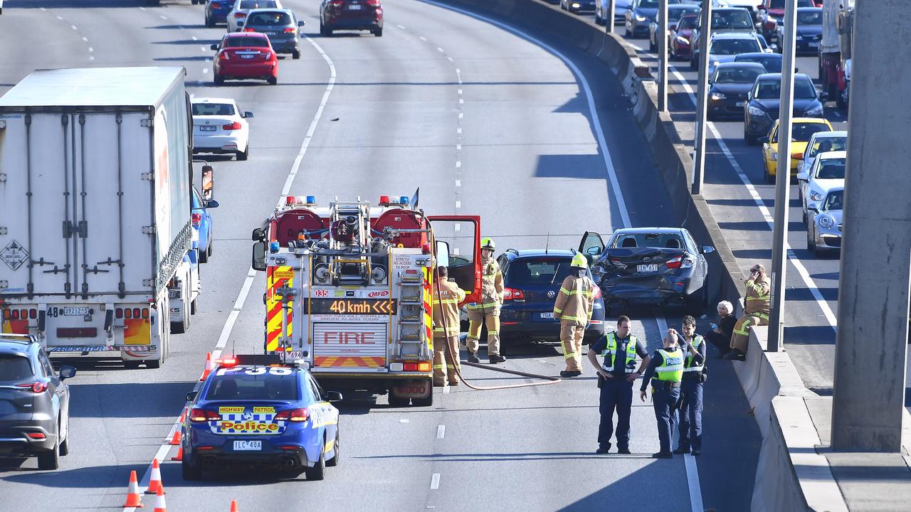 Monash Fwy crash: Man hospitalised, heavy delays | news.com.au ...