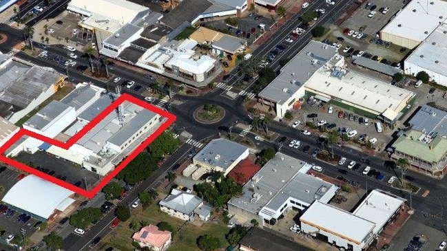 An aerial view of the property at 216-218 Victoria Street, Mackay