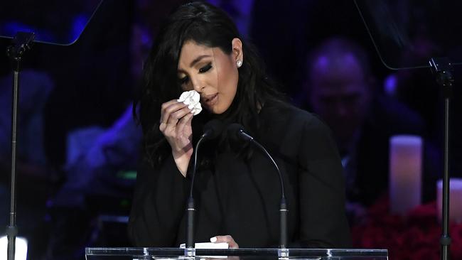 Vanessa Bryant speaks during The Celebration of Life for Kobe &amp; Gianna Bryant at Staples Center on February 24, 2020 in Los Angeles.