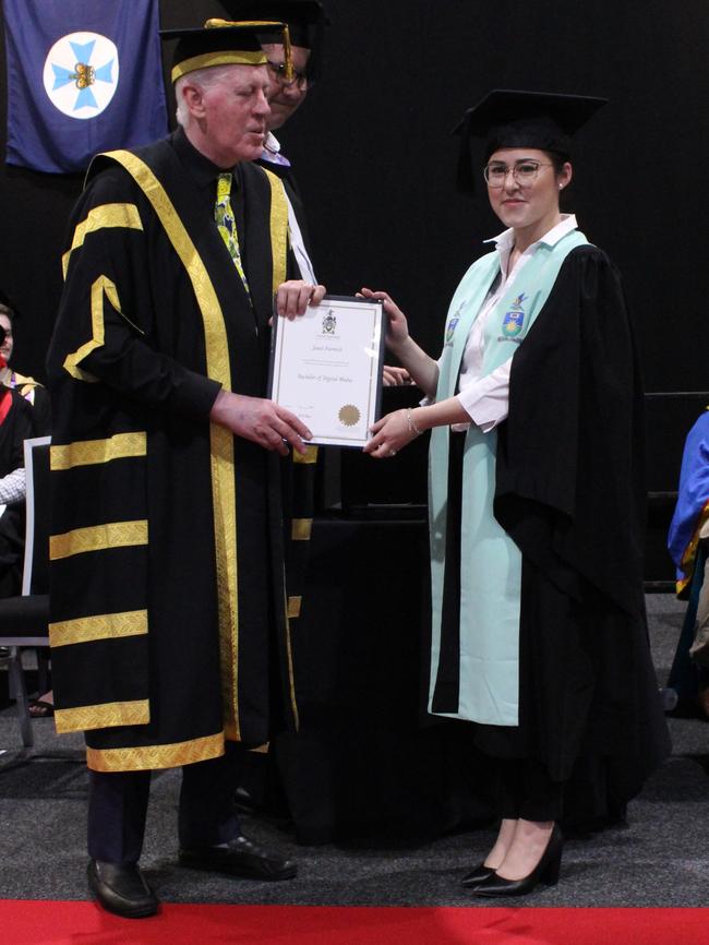 Janet Furnish graduated with a Bachelor of Digital Media at the CQUniversity graduation ceremony in Bundaberg on December 14, 2023.