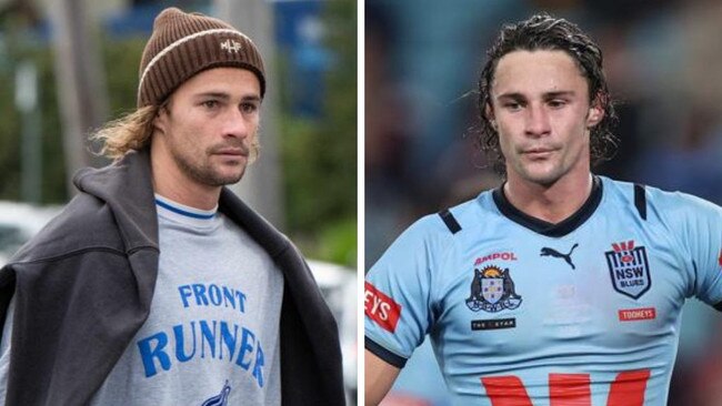 Nicho Hynes on and off field. Photos: News Corp/Getty Images