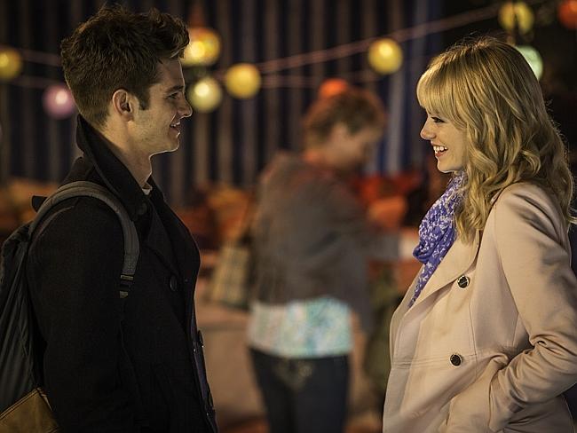 On screen together .... Andrew Garfield and Emma Stone in The Amazing Spider-Man 2: Rise of Electro