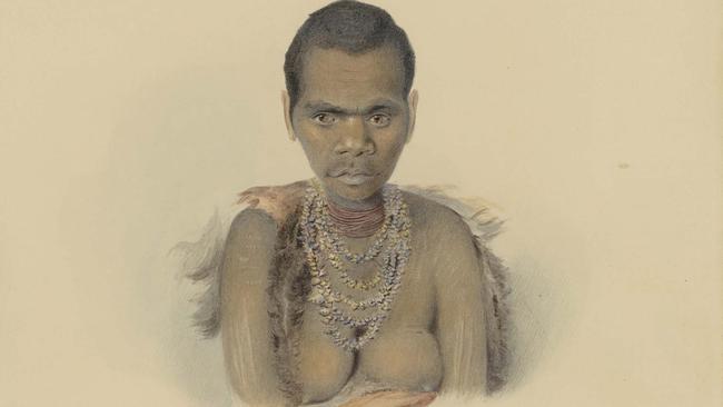 Truganini in an 1835 painting by Thomas Bock. Picture: Trustees of the British Museum