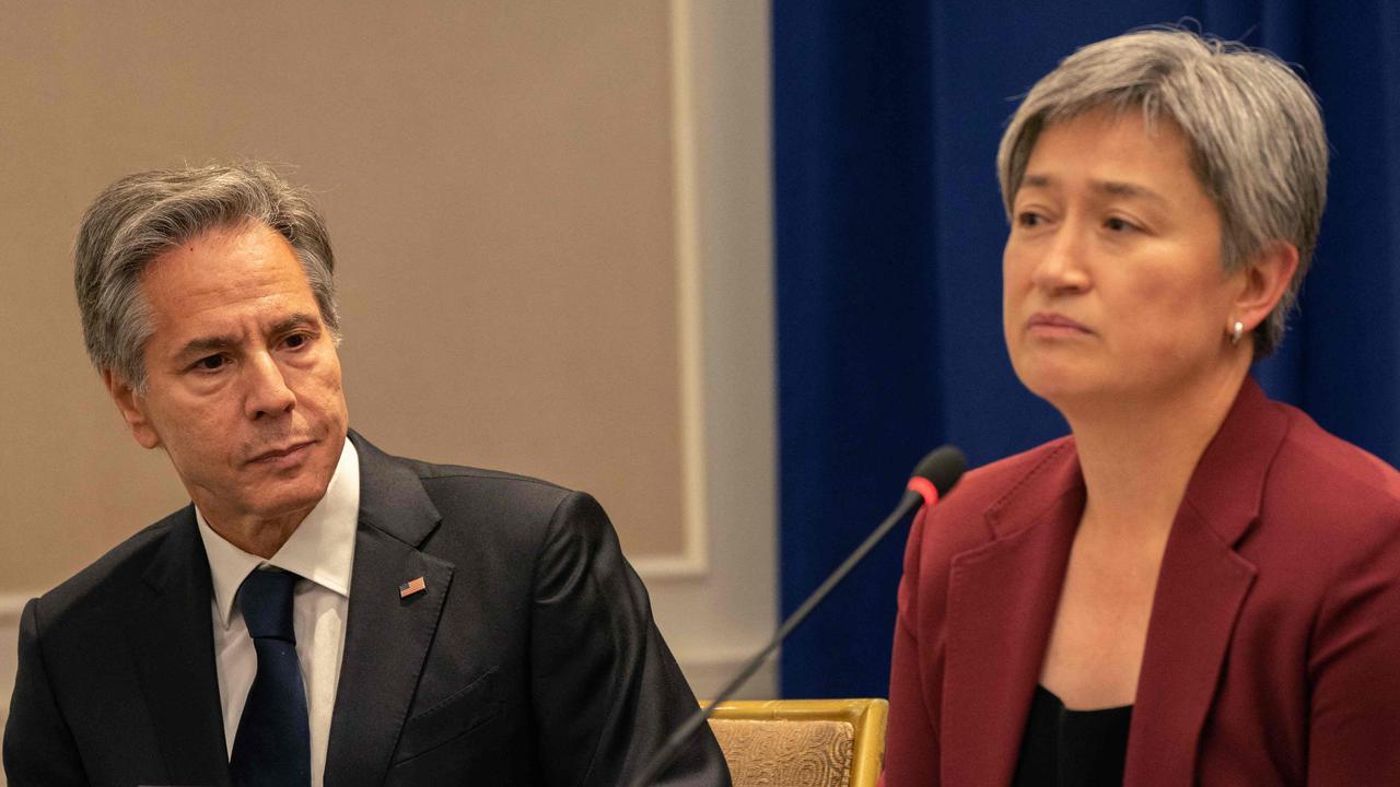 Australian Foreign Affairs Minister Penny Wong with US Secretary of State Antony Blinken. Picture: David Dee Delgado/AFP