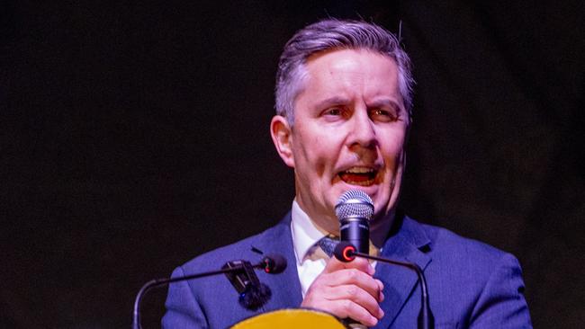 Mark Butler, Minister for Health, at a Jewish community gathering at Vaucluse for the anniversary of October 7. Photo: Jeremy Piper