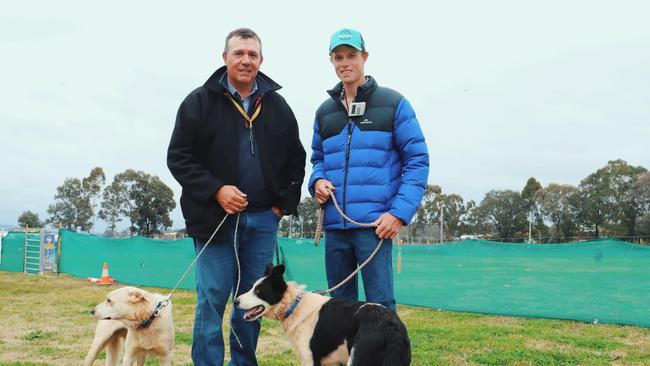 Barry Knight with his son Bailey Knight and their dogs Bart and Ron (Photo: Zilla Gordon).