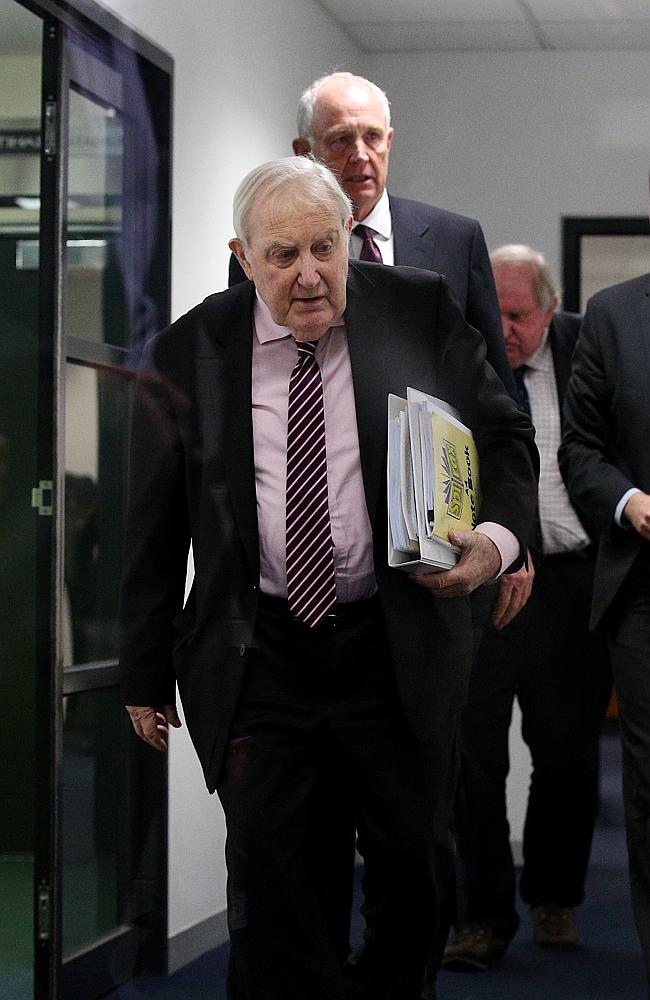 AFL appeals board chairman Peter O'Callaghan leaves AFL House after the Jack Viney hearing. Picture: Colleen Petch.