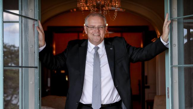 Scott Morrison at Kirribilli House. Picture; Hollie Adams.