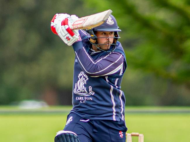 Brayden Stepien in action for Carlton in Premier Cricket. Picture: Arj Giese