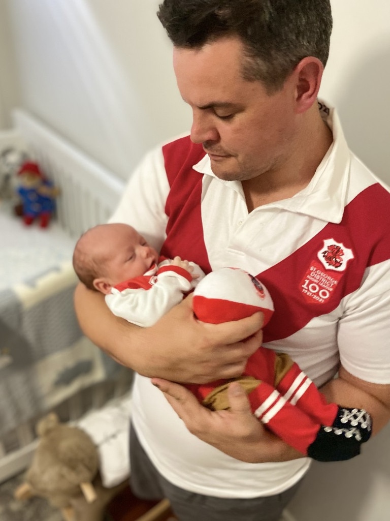 Chris O'Keefe with baby Henry