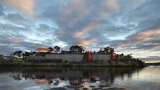 The southern facade of Tasmania’s Museum of Old and New Art.