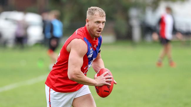 After trailing by four goals at the first change, Colts playing-coach Josh Caddy urged composure. Picture : George Sal