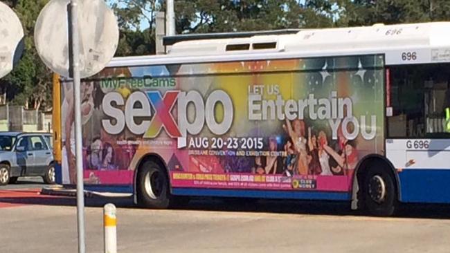 Forced Sex In Bus - Sexpo 2017: Brisbane school bus ads spark outrage | news.com.au â€”  Australia's leading news site