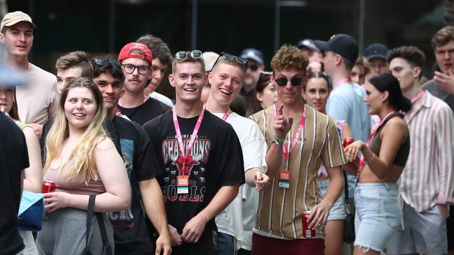 Schoolies at Surfers Paradise on The Gold Coast. Photograph: Jason O'Brien / Sunday Mail