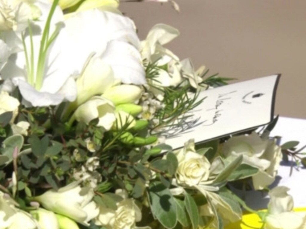 The Queen’s personalised note lays on top of Prince Philip's coffin. Among flowers she chose herself.