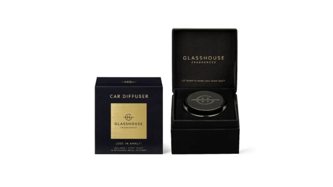 Glasshouse Fragrances Car Diffuser, $49.95 from glasshousefragrances.com 