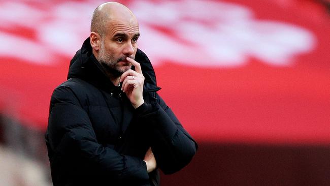 Manchester City manager Pep Guardiola is not a fan of the Super League concept. Picture: Ian Walton/Getty Images