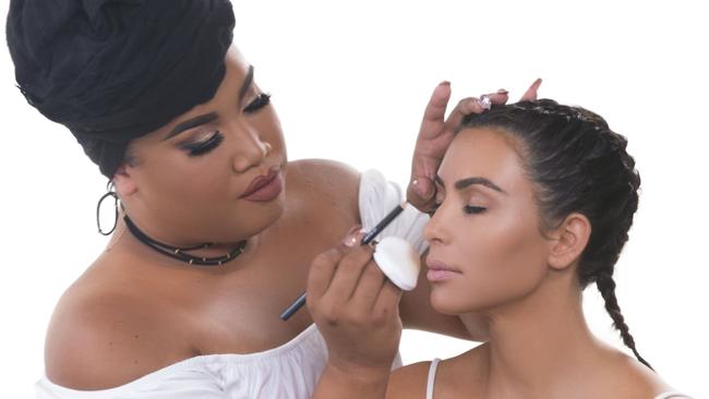 Patrick Starr did Kim Kardashian West's makeup on his YouTube channel to promote the launch of her makeup line. Picture: supplied