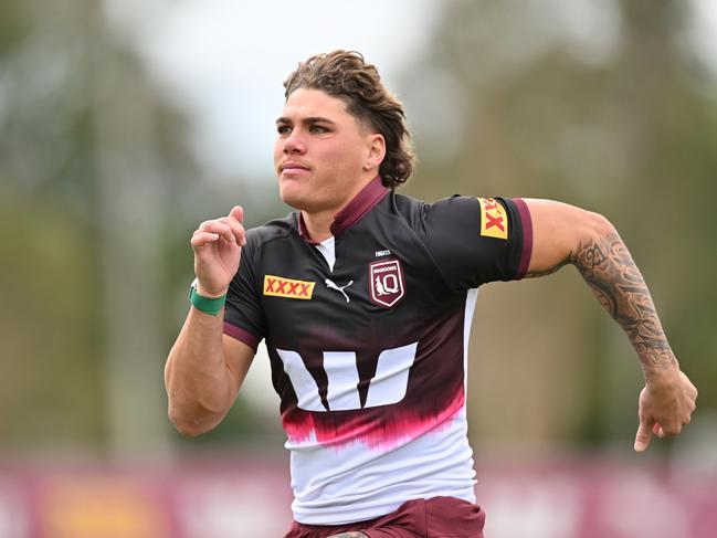 Maroons teammate Reuben Cotter praised Reece Walsh’s work ethic. Picture: Chloe Davis/NRL Imagery.