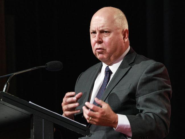 Victorian treasurer Tim Pallas is a post budget address. Picture: David Geraghty