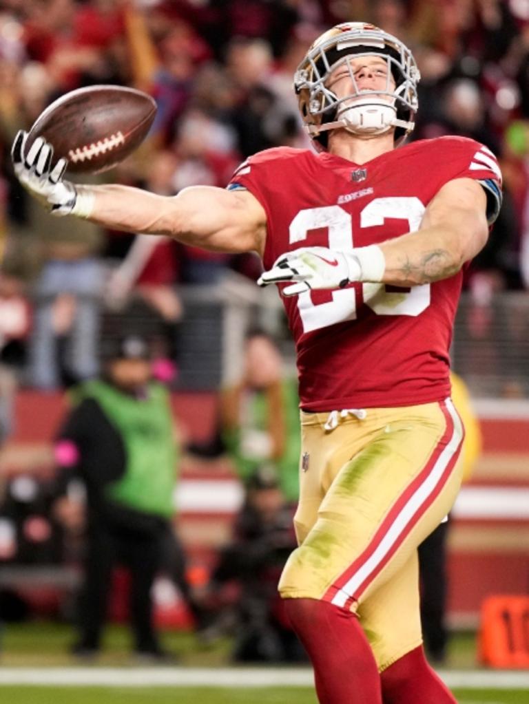 San Francisco 49ers punter Mitch Wishnowsky (18) kicks during an NFL  divisional round playoff football game against the Dallas Cowboys, Sunday,  Jan. 22, 2023, in Santa Clara, Calif. (AP Photo/Scot Tucker Stock