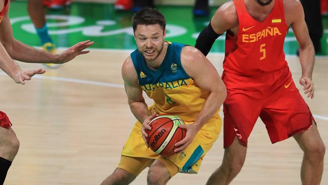 Matthew Dellavedova in action at the Rio Olympics. Picture: Alex Coppel