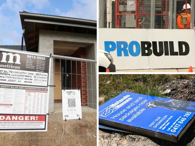 If Metricon fails it will join a long line of recent construction collapses including big name firms such as Probuild and Condev.