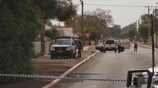 Police on Saturday said the man was armed with a handgun, with tests to confirm if it's a working firearm. Picture: 7 NEWS