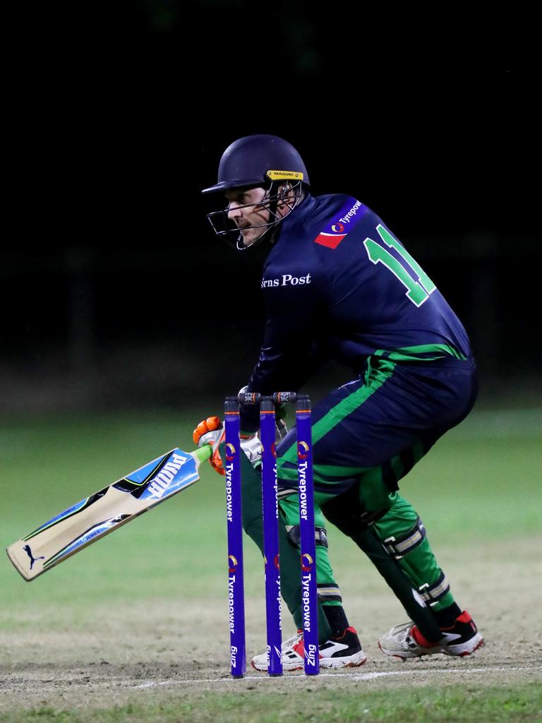 T20 Barrier Reef Big Bash: Designer First Homes Dare Devils v Halpin Hurricanes at Griffiths Park. Dare Devils' Joel Sykes. Picture: Stewart McLean