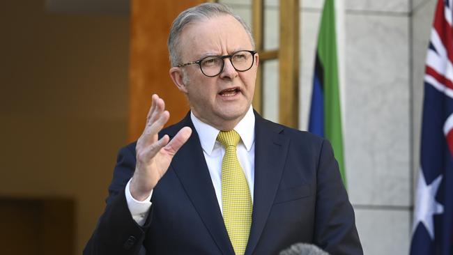 Anthony Albanese in Canberra on Monday. Picture: NewsWire / Martin Ollman