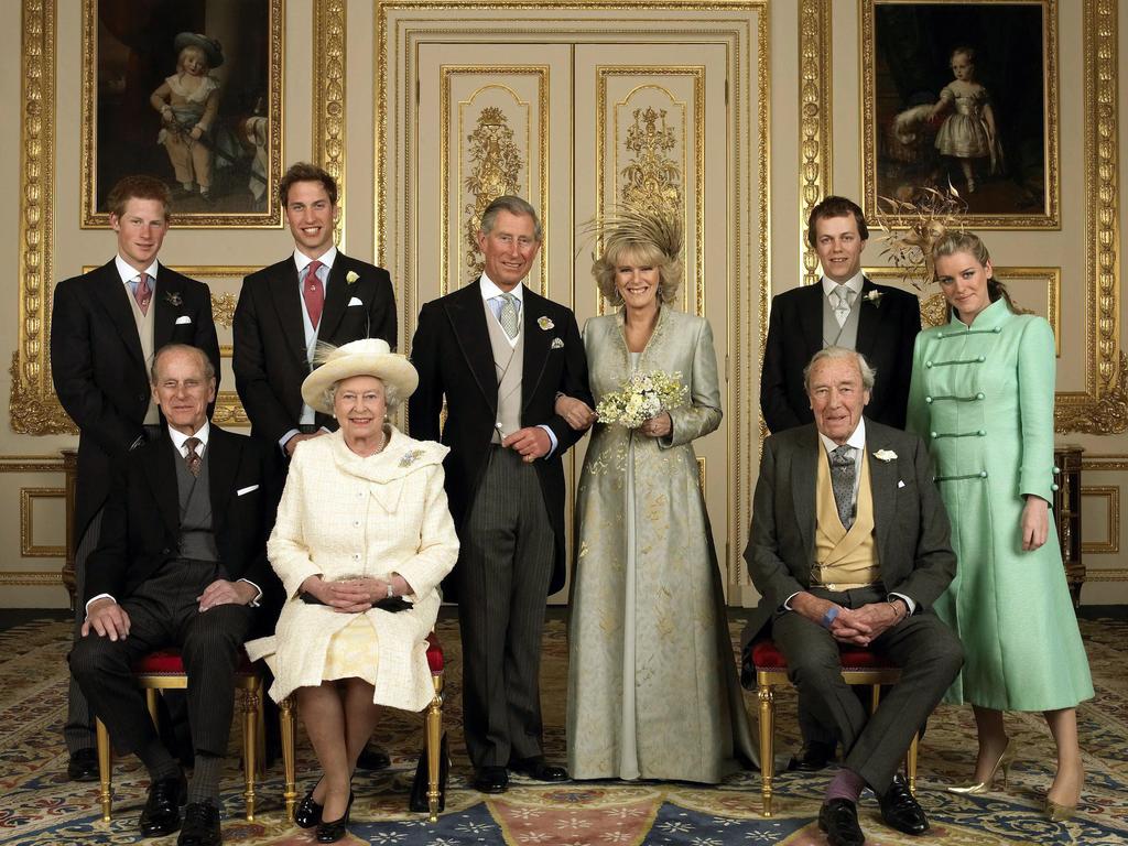 Prince Charles and Camilla on their wedding day. His father died on the same date. Picture: Getty Images/AFP