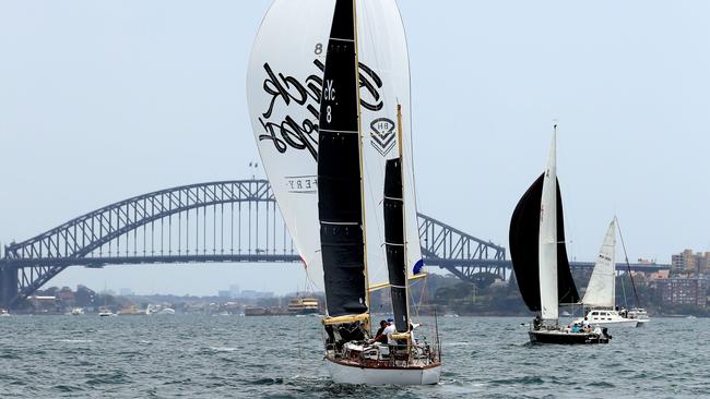 Yacht Katwinchar, owned by Bill Barry-Cotter, on Sydney Harbour