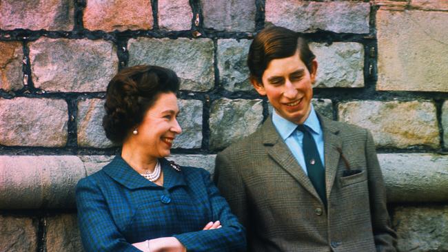 The late Queen Elizabeth and son and heir Charles at their Windsor residence in 1969. Picture: Getty Images