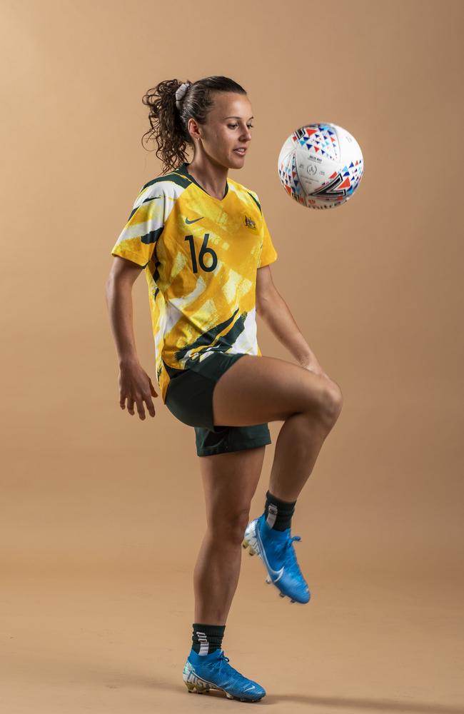 Brisbane Roar player Hayley Raso speaks of her extraordinary comeback to the sport after a life-threatening injury. Picture: Mark Cranitch