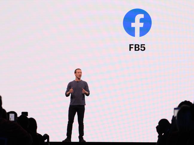 Facebook CEO Mark Zuckerberg speaking at an event in California after the U.S. antitrust watchdog and dozens of states sued the social media giant alleging the company illegally maintained its social networking monopoly through anticompetitive acquisitions and actions that target rivals. Picture: Kyodo News/Getty Images