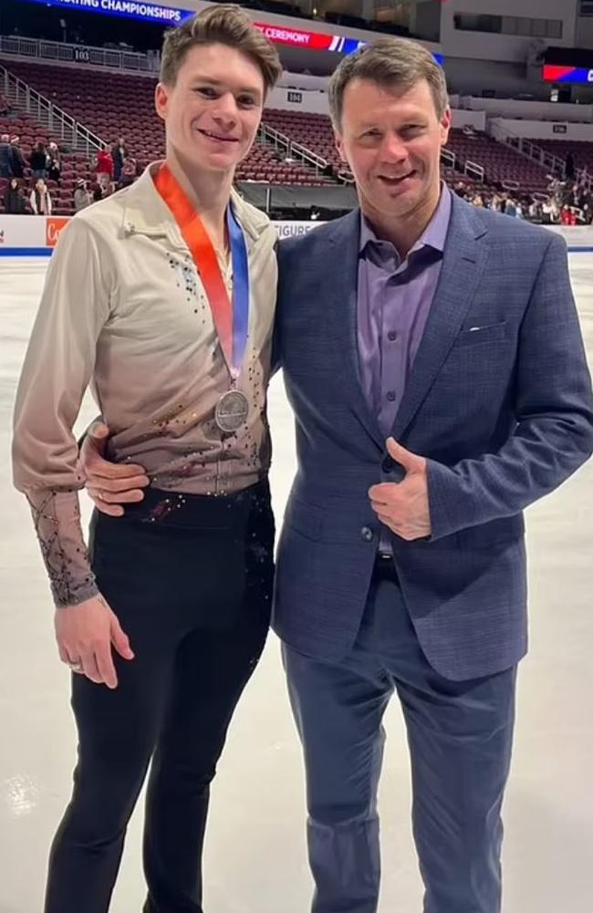 Vadim Naumov (R) with his 23-year-old son Maxim, a figure skater for Team USA. Picture: Supplied