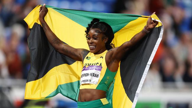 Thompson-Herah winning 200m gold at the 2022 Birmingham Commonwealth Games. Picture: Michael Klein