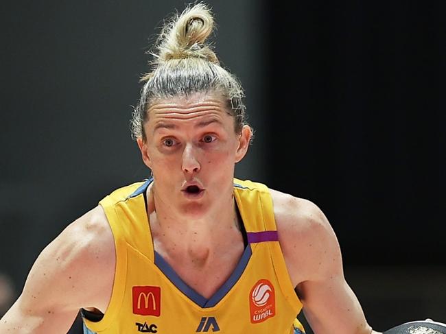 SYDNEY, AUSTRALIA - NOVEMBER 13:  Sami Whitcomb of the Spirit drives to the basket during the round three WNBL match between Sydney Flames and Bendigo Spirit at Quay Centre, on November 13, 2024, in Sydney, Australia. (Photo by Matt King/Getty Images)