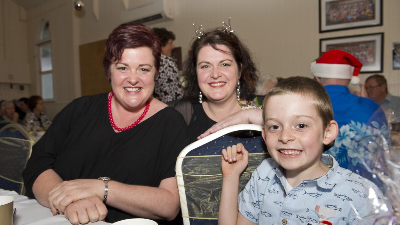 Rachel Edwards (left) and performer Elizabeth Egan with their nephew Elijah Bailey as Toowoomba Choral Society presents Classic Cabaret Christmas Edition at Choral Hall, Saturday, December 10, 2016.