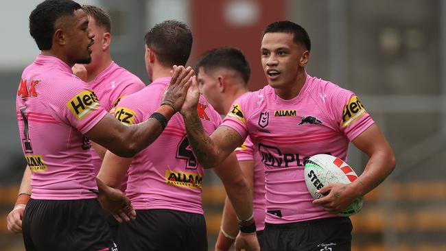 Trent Toelau might not be in Penrith’s best 17 but he starred in the pre-season win over Manly. (Photo by Mark Metcalfe/Getty Images)