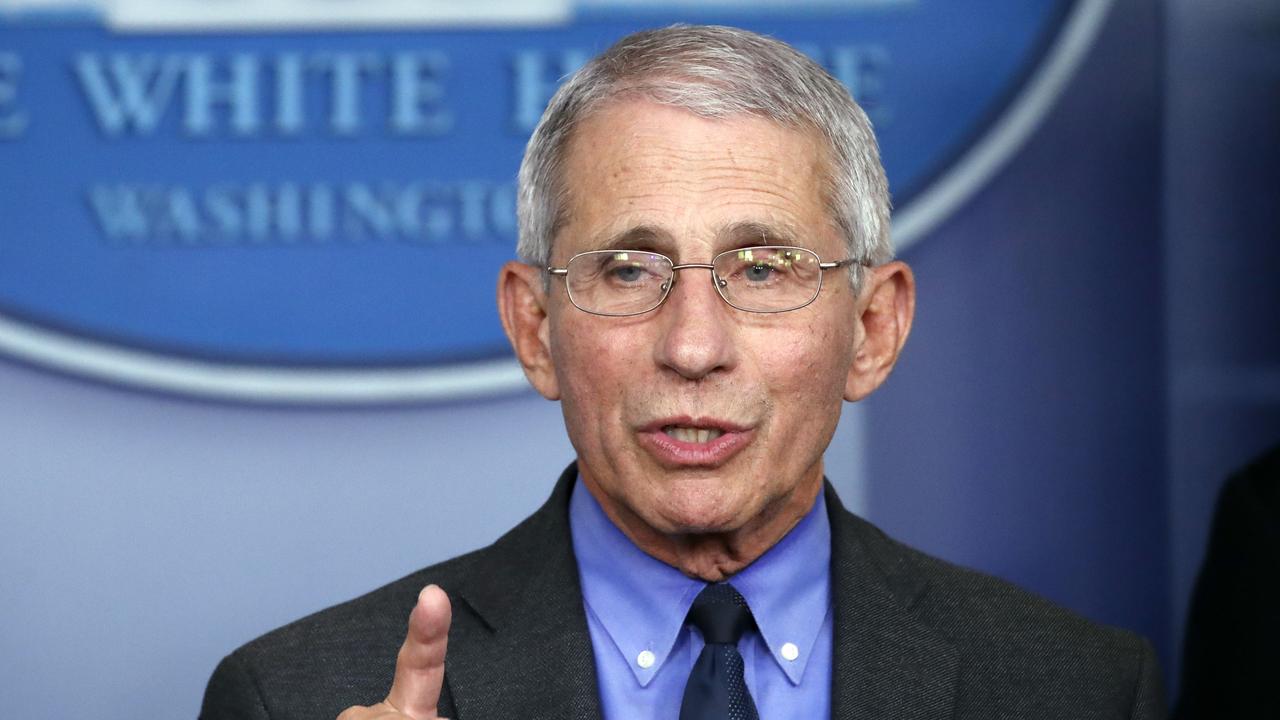 Dr. Anthony Fauci, director of the National Institute of Allergy and Infectious Diseases, speaks about the coronavirus in Washington. Picture: Alex Brandon.