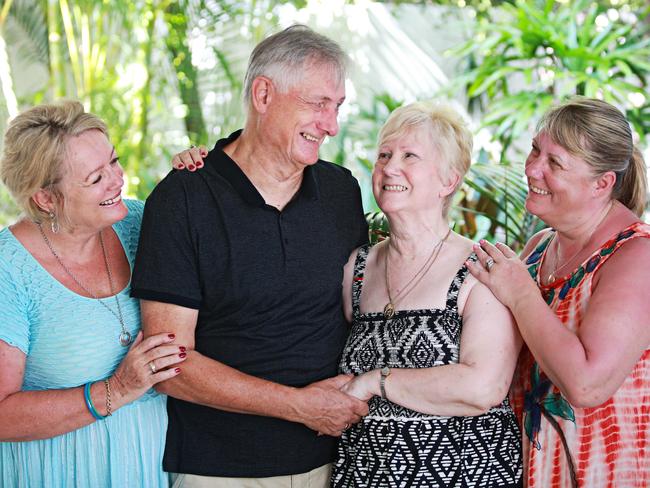 Wendy West, David West, Veronica Russell and Lorraine Barber, at the West’s home in Collaroy. Adam Yip/ The Manly Daily