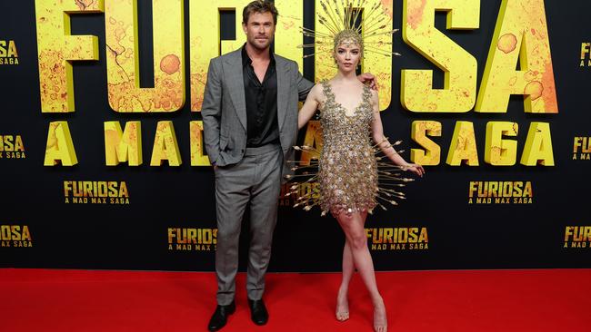 Hemsworth also posed with his co-star Anya Taylor-Joy. Photo by Brendon Thorne/Getty Images.