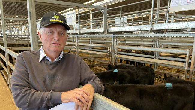 Kevin Jones from Sandy Creek was one of the vendors at the Wodonga store cattle sale, selling Angus steer weaners to $1230, which at 350kg returned 351c/kg liveweight.