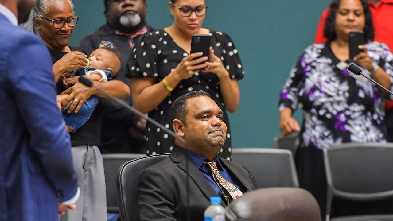 Manuel Brown was sworn in as the new Arafura MLA ahead of parliament sittings on Tuesday. Picture: Pema Tamang Pakhrin