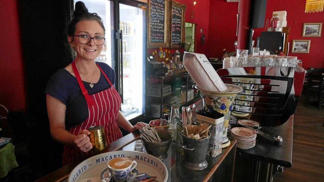 Sam Higgins at Emilia's Cafe in Mary St. Picture: Jacob Carson
