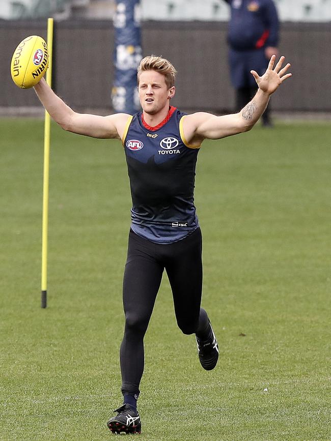 Rory Sloane running well despite a hamstring injury in Darwin. Picture SARAH REED