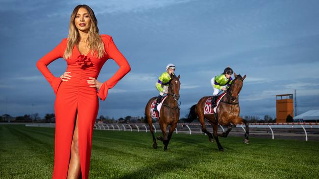 Nadia Bartel launches the 2022 Caulfield Cup Carnival. Picture: Mark Stewart